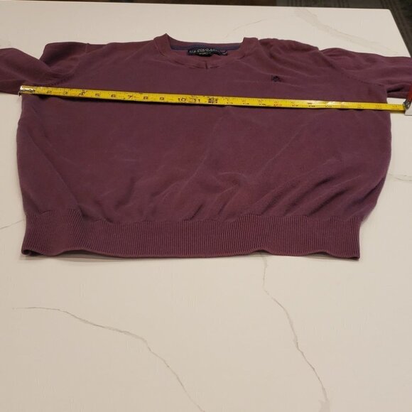 U.s. Polo Assn. Sweater V-Neck long sleeve ribbed bottom Plum  Eggplant Medium - Picture 11 of 12